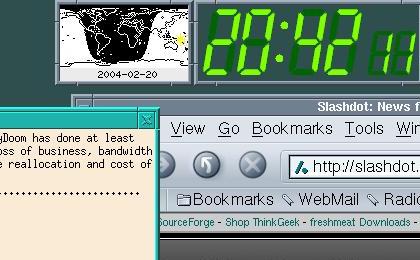 screenshot of Debian GNU/Linux clocks 