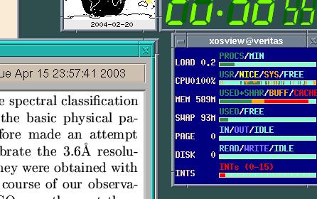 screenshot of xosview thermometer bars